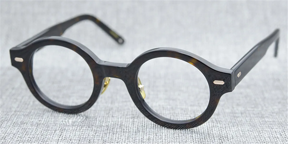Män optiska glasögon glasögonramar varumärke retro kvinnor runda skådespel ram rent titan näsa pad myopia glasögon med glasögon cas238v