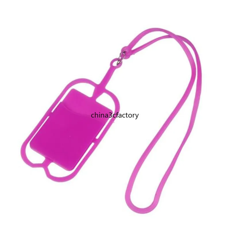 Lanières en Silicone à la mode, sangle de cou, collier, porte-cartes, porte-clés, pour iphone, Samsung, Huawei, Mobile universel