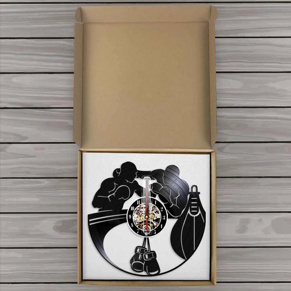 Boxe decoração de casa relógio de parede luvas de boxe saco de pancadas infighters registro relógio de parede luta esportes boxers scrappers presente y2001096980057