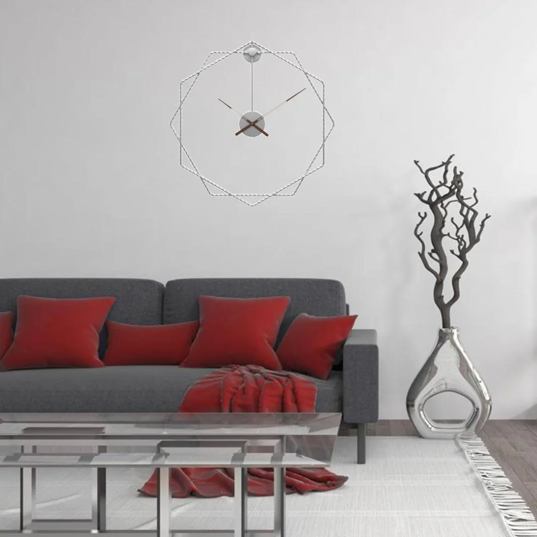 Relojes de pared 20 pulgadas 50 cm Estilo simple Reloj de hierro forjado Moda Colgante silencioso para la decoración de la sala de estar del hogar -Plata Negro Dorado1275w
