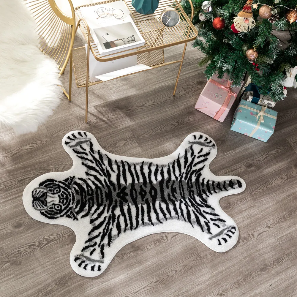 Tapis imprimé tigre vache léopard peau de vache faux cuir antidérapant tapis antidérapant imprimé Animal Carpet335t