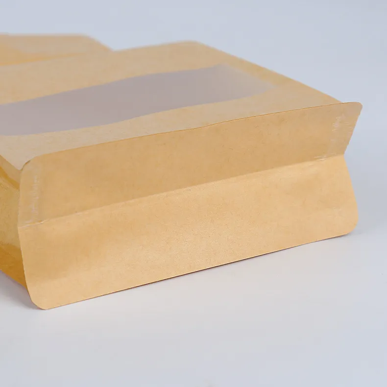 Kaffeebohnen Brot Keks Verpackung Spot achteckige Verpackungsbeutel Tee Snacks Kraftpapier benutzerdefinierte Lebensmittelqualität Material Paket Taschen5523953