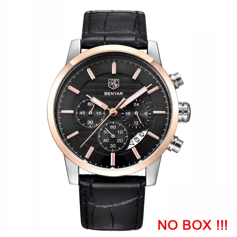 Reloj Hombre Benyar Fashion Chronograph Sport Mens Watches Top Brand Luxury Business Quartz Watch Clock Relogio Masculino2594