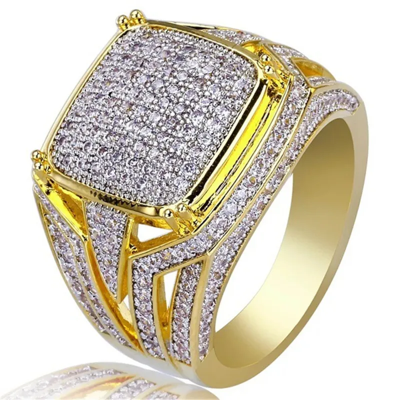 Choucong ручной работы мужского хипхопа кольцо паве настройки алмазного золота, наполненные кольцами обручальные кольца для мужчин золотой цвет ювелирные изделия3428