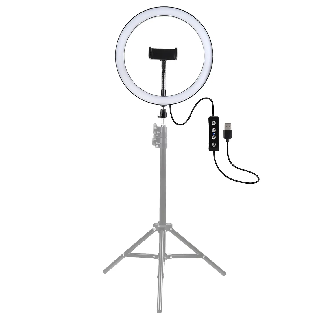 YouTube 1012 -Zoll -Kreis Licht Drei Farbe Dimmbare Selfie -LED -Ringleuchte für Telefonkamera YouTube Video Live -Rundfunk FILT 4779896
