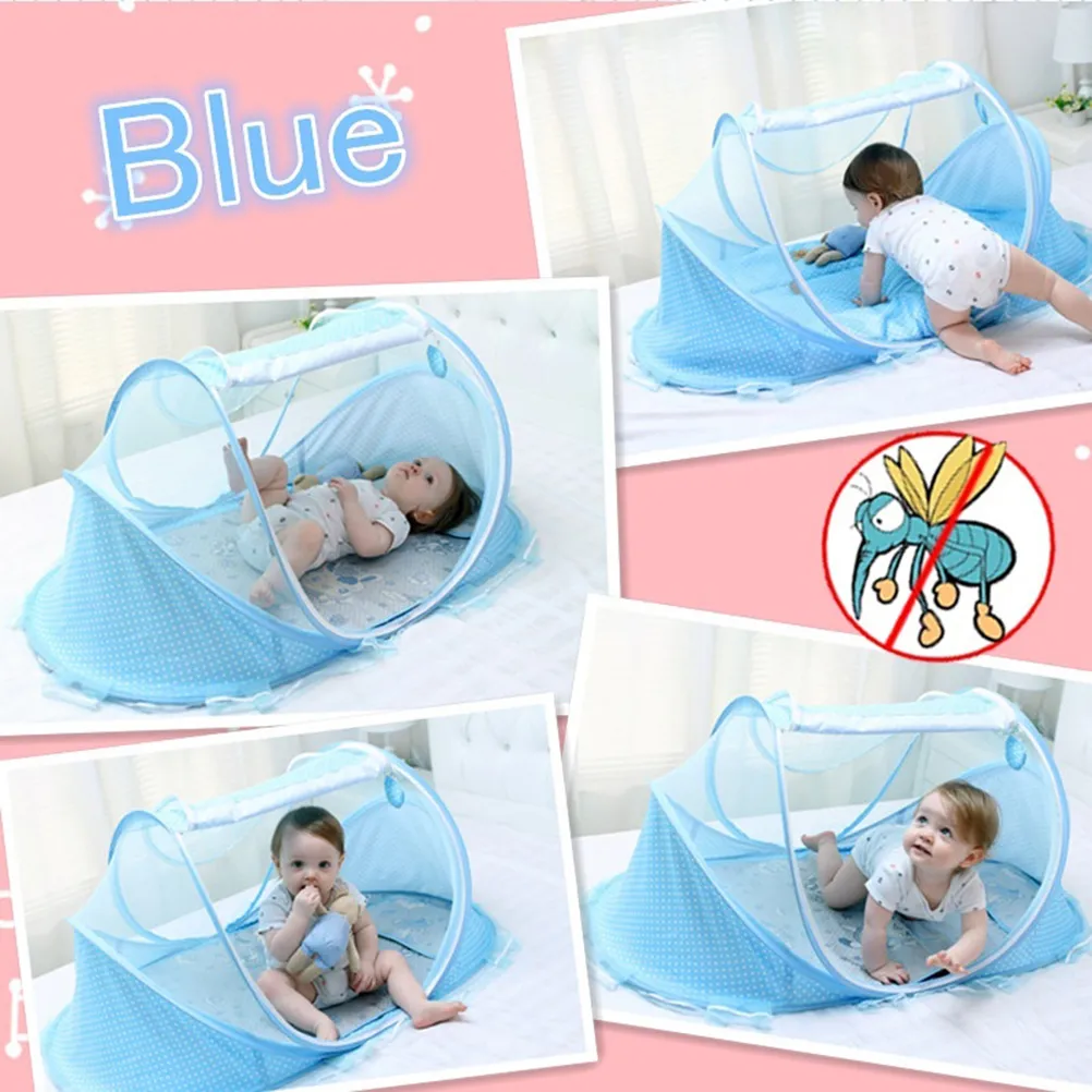 Nyfödd sömn spjälsäng netting bärbar vikbar polyester baby säng mygg net lek tält barn254s