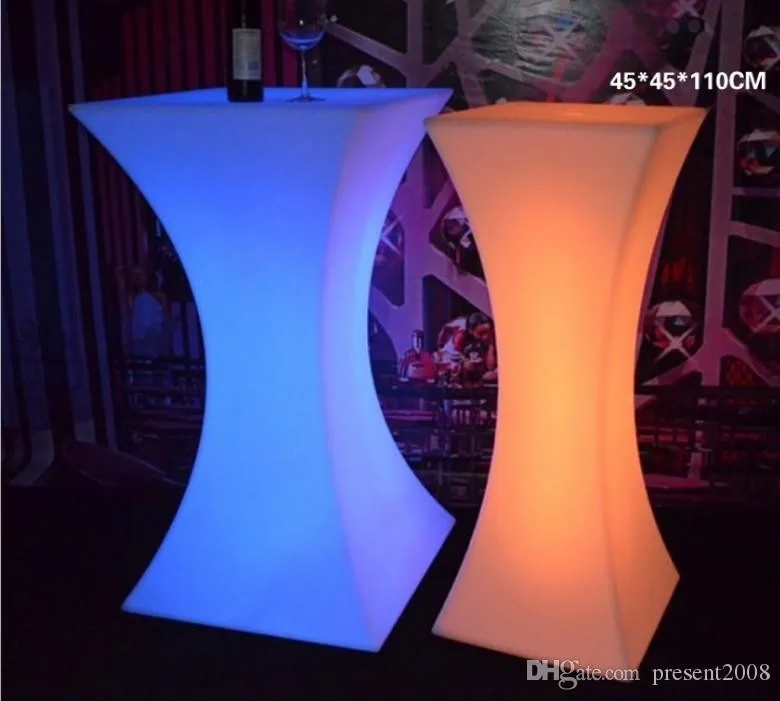 新しい充電式LED明るいカクテルテーブル防水輝くLEDバーテーブルライトアップコーヒーテーブルバーKTVディスコパーティーサプライA245G