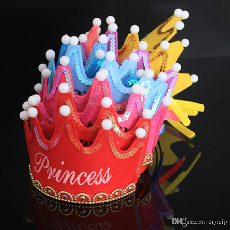 Led Crown Hat Christmas Cosplay King Princess Crown Led Happy Birthday Cap Luminoso Led Christmas Hat Copricapo scintillante colorato 321F