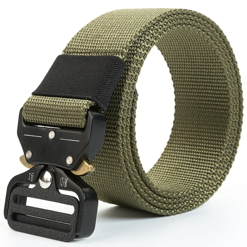 Taktyczny pasek nylonowy SWAT Combat Molle Belts Army Metal Burzacz wyposażenie przetrwania pasy dżinsowe pasek talii 125 135 cm2766