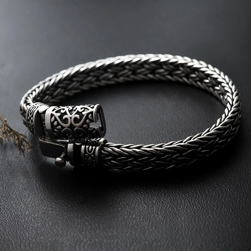 Gagafeel 100% 925 Bracelets en argent largeur 8mm classique fil-câble chaîne à maillons S925 Thai argent Bracelets pour femme hommes bijoux cadeau T236s