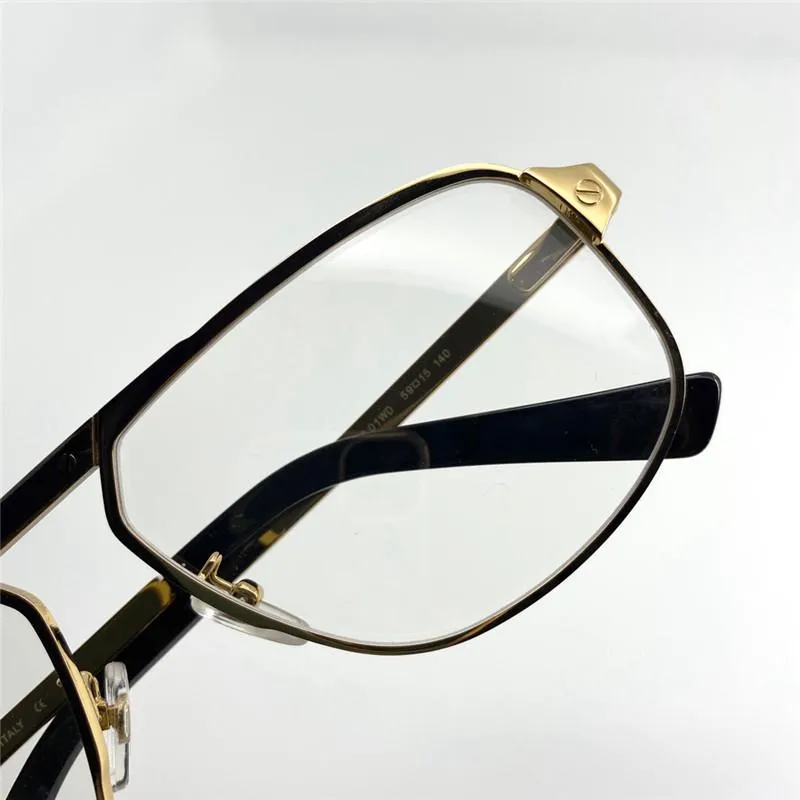 Nieuwe mode-ontwerper optische bril 0102 vierkant frame eenvoudige retro-stijl transparante lenzen kunnen worden uitgerust met gla327S op sterkte
