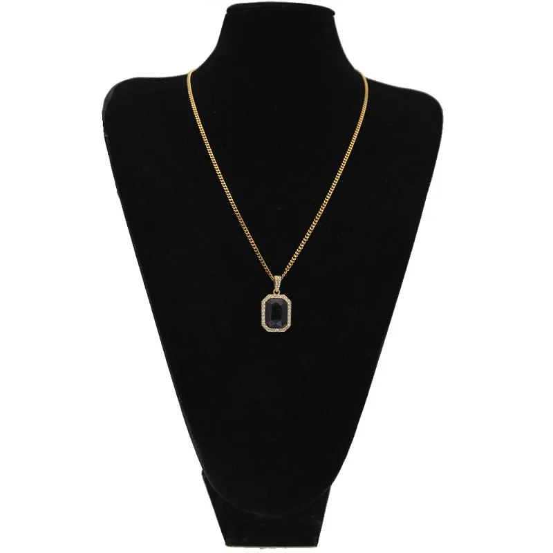 Heren Mini Ruby Hanger Ketting Goud Cubaanse Link Chain Mode Hip Hop Kettingen Sieraden voor Mannen Gift327a