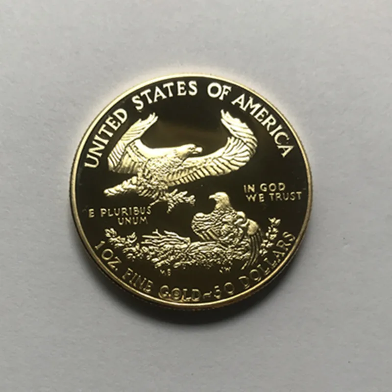 100 peças não magnético dom eagle 2012 emblema banhado a ouro 32 6 mm estátua americana beleza liberdade gota moedas aceitáveis2341638