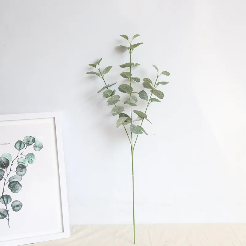 Branche de feuilles artificielles d'eucalyptus vert rétro, 68CM, pour décoration de maison, plantes de mariage, Faux tissu, décoration de salle, 265o