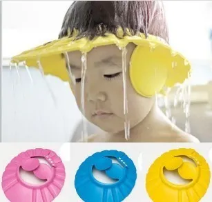 10個/ 1ロットベビーキッズ子供シャンプー風呂シャワーキャップ洗髪ヘア調整可能なベビーシャワーソフトハットベビーシャンプーキャップファクトリー安い卸売