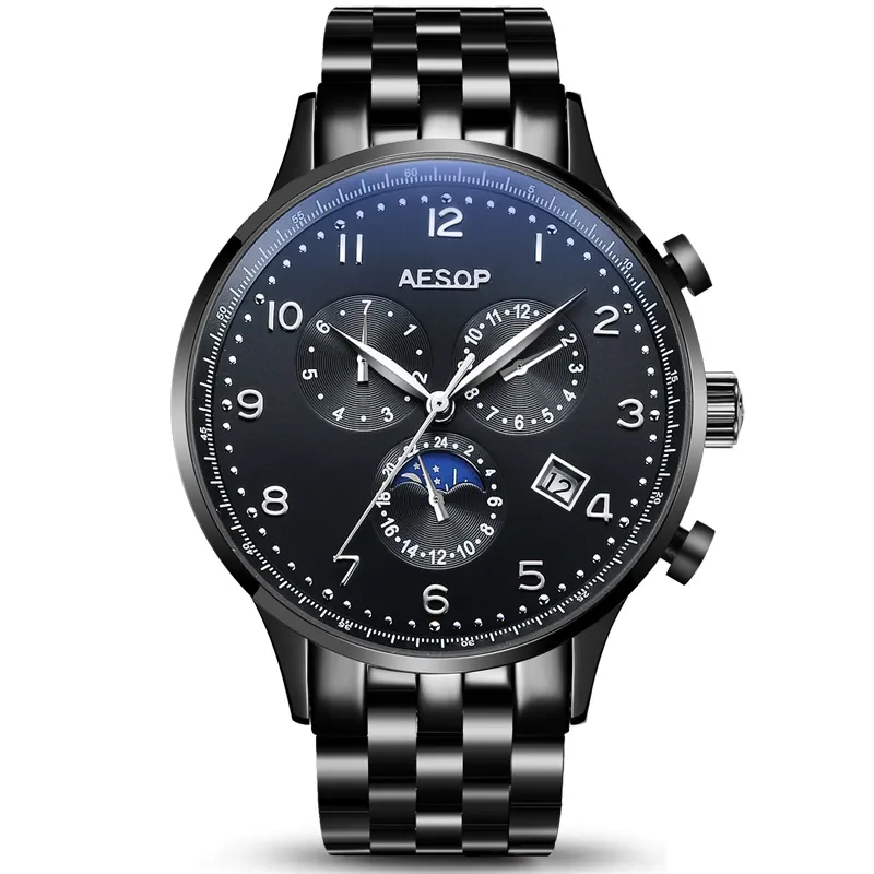Aesop Automatyczne zegarek mechaniczny Mężczyźni luksusowe zegarki na nadgarstki męskie wodoodporne zegarek zegarowy zegar męski mężczyzna Mężczyzna MASCULINO250L