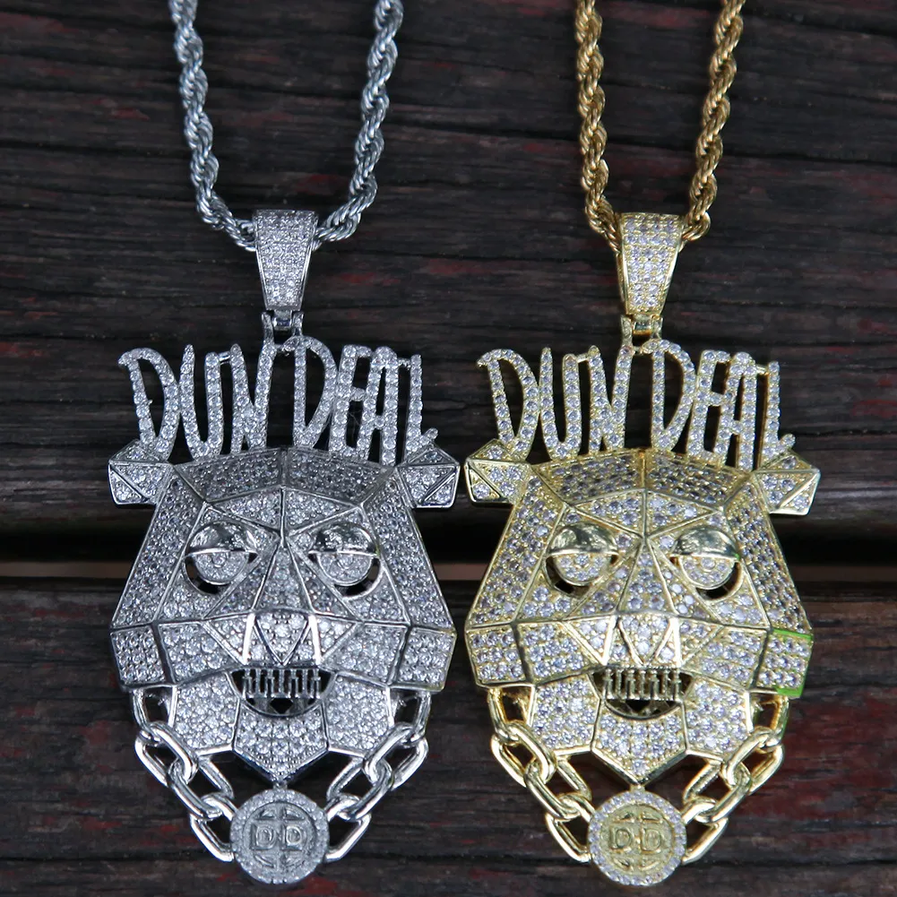 Iced Out Custom Bundeal подвесной ожерелье в 14K желтого золота Микросоконутая лаборатория Iamond Hip Hop Men Jewelry