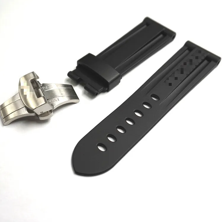 Watch Accessories Fashion New Fit for Panerai premium rubber strap buckle pin buckle butterfly buckle22 24mm258Q