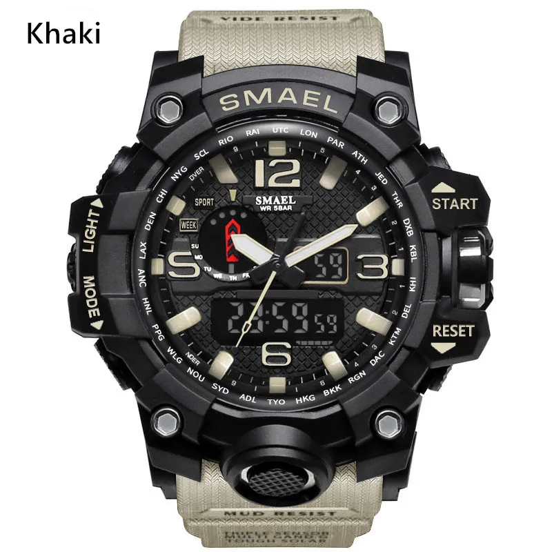 New smael relogio men's sports watches LED chronograph wristwatch military watch digital watch good gift for men & boy d297p