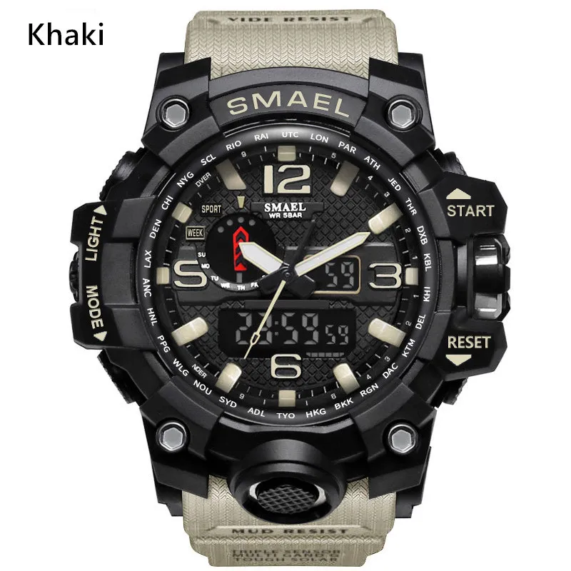 New Smael Relogio Men's Sports Watches LED CHRONOGROGraph armbandsur Military Watch Digital Watch Good Gift for Men Boy D276Q