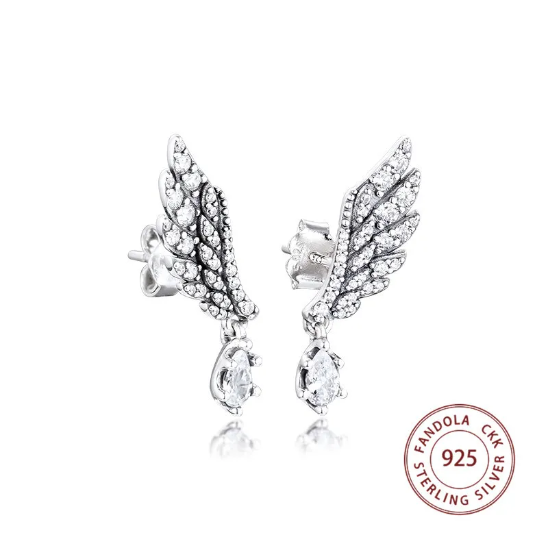 100 orecchini in argento sterling 925 pendenti con ali d'angelo orecchini le donne gioielli di moda pendientes brincos CX2007068956555