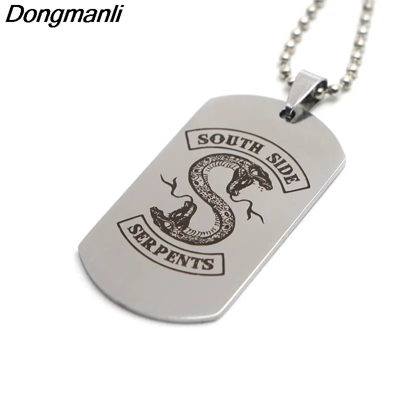 Pendant Necklaces P2226 Dongmanli TV Series Riverdale Necklace Stainless Steel Fashion Inspired Jewelry For Fans Laser Printing1227S