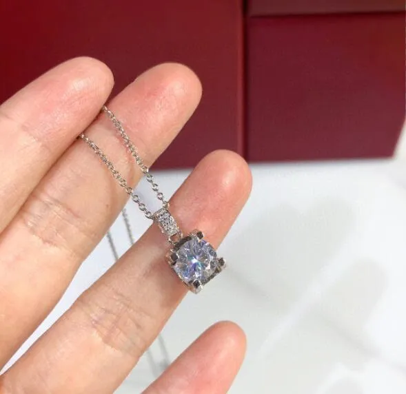 Collier en diamant pour femmes, pendentif, plaqué argent S925, chaîne individuelle, cadeau de fête de mariage, 256B