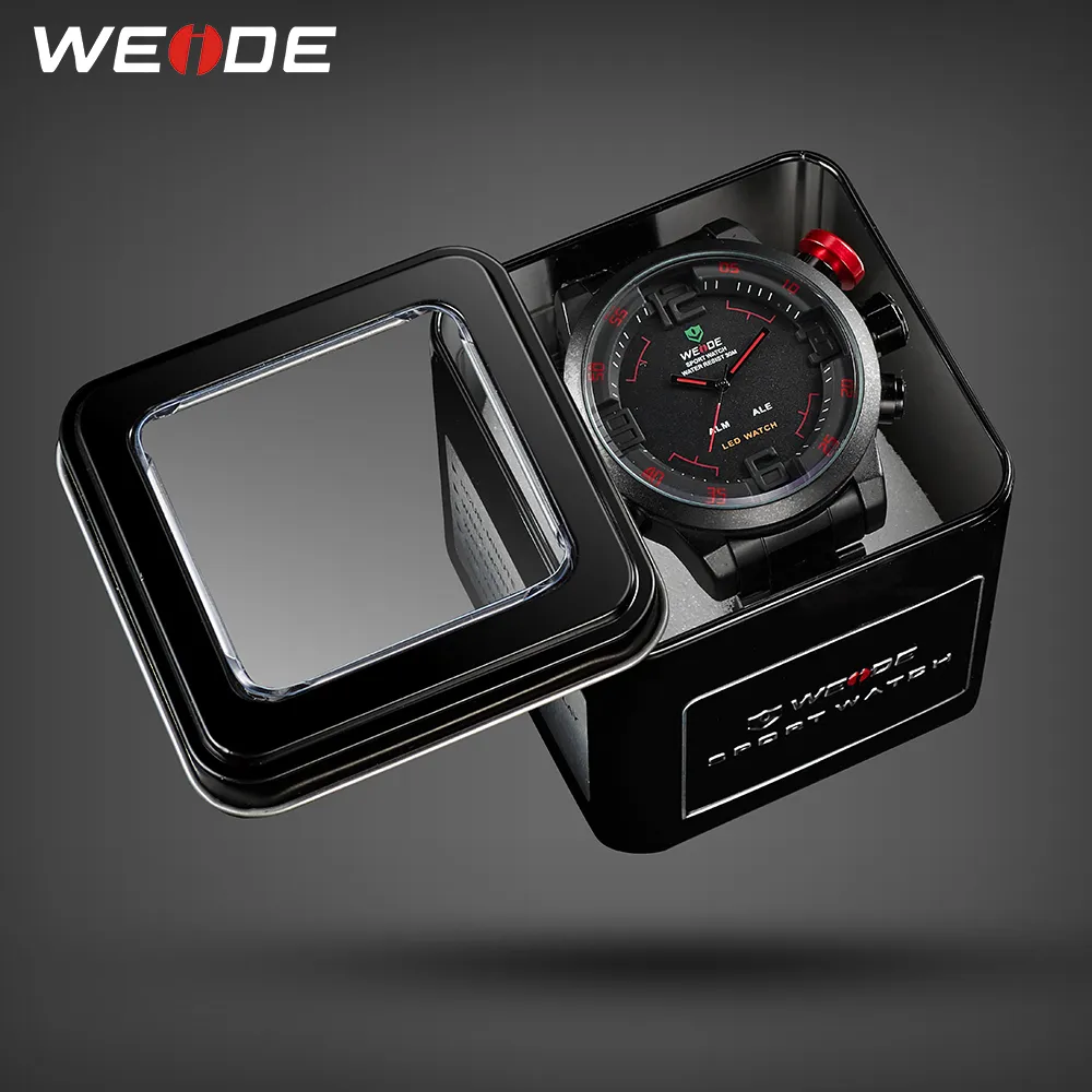 Weide Mens Sports Business Military Army Quartz Movement Analog LED Digital Automatic Date Alarm armbandsur Relogio Masculino209h