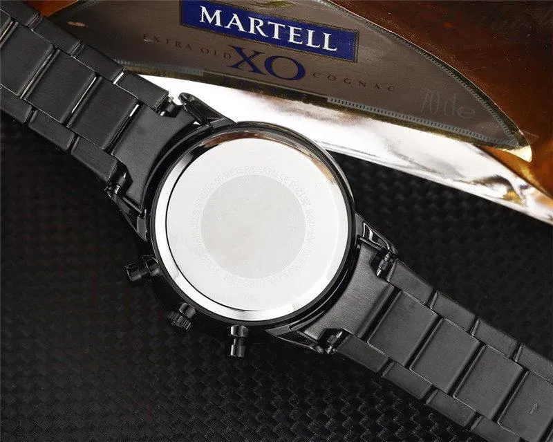 Todos os subdial trabalho masculino moda relógios de luxo estilo ar aço inoxidável cronômetro função designer quartzo movimento relógios esporte milit2715