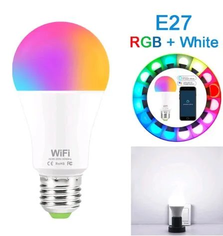 15w WiFi Smart Lulb Smart Lulb RGB White Magic Lamdimmable LED LED E27 B22 WiFi Bulbi compatibili con Amazon Alexa Google Home Smartphone309H