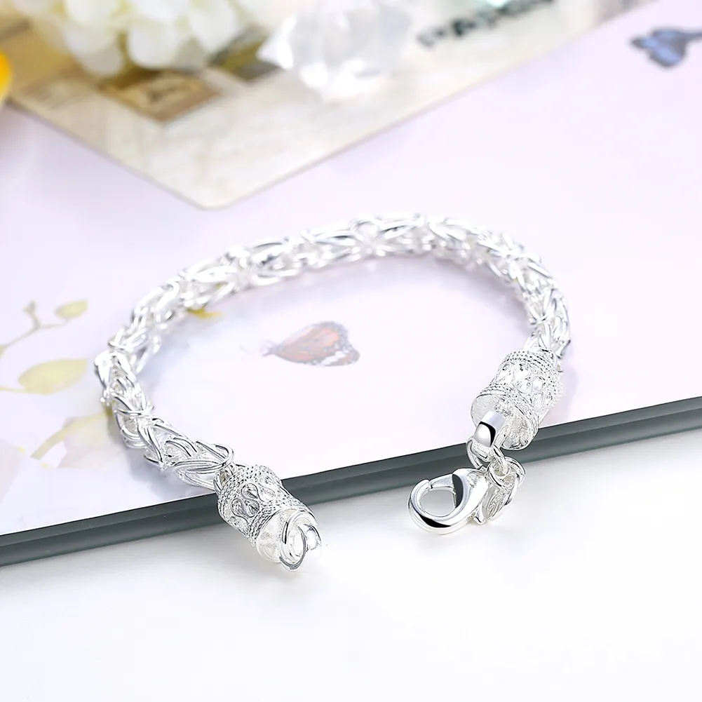 Prezent 925 Srebrna nowa bransoletka - mężczyźni DFMCH096 Zupełnie nowa moda 925 Srebrny link łańcuchowy Bracelets278m