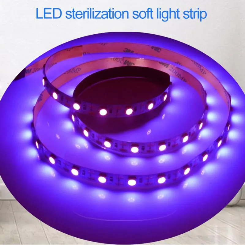 مبيد الجراثيم تطرح شريط الضوء المبيد الجراثيم مصباح الأوزون عث معقم شرائح الضوء 5V UV LED ضوء الأشعة فوق البنفسجية لـ HO9007242