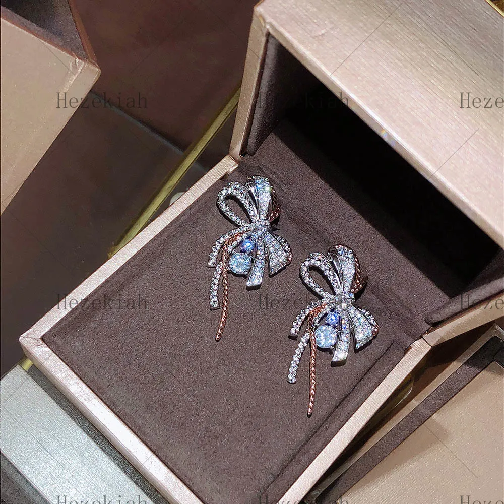 HZEKIAH 925 Pure Silver Earrings Butterfly Oordop Temperament Lady Dance Party Hoogte Kwaliteit Luxe Mode Bow -oorbellen3148848