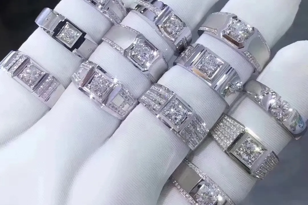 Gevşek değerli taşlar d renk vvs prenses kesim moissanite k altın taş halka kolye kakma 3CT 2CT 1CT11254C