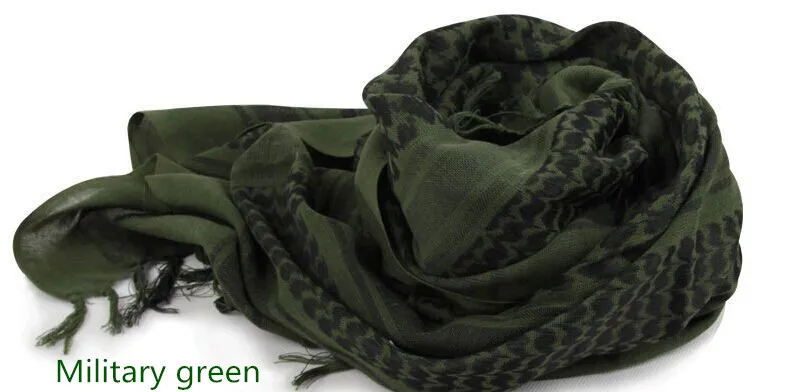 Exército militar tático unisex árabe shemag cachecol de algodão caça caça cabeça lenço rosto malha deserto bandanas militares verde z y200110