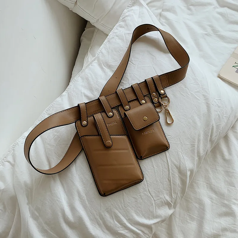 Designer-Mode-Multi-Pocket-Gürteltasche aus reinem Leder, lässige Messenger-Schultertasche, Brust-Multifunktionstaschen2619
