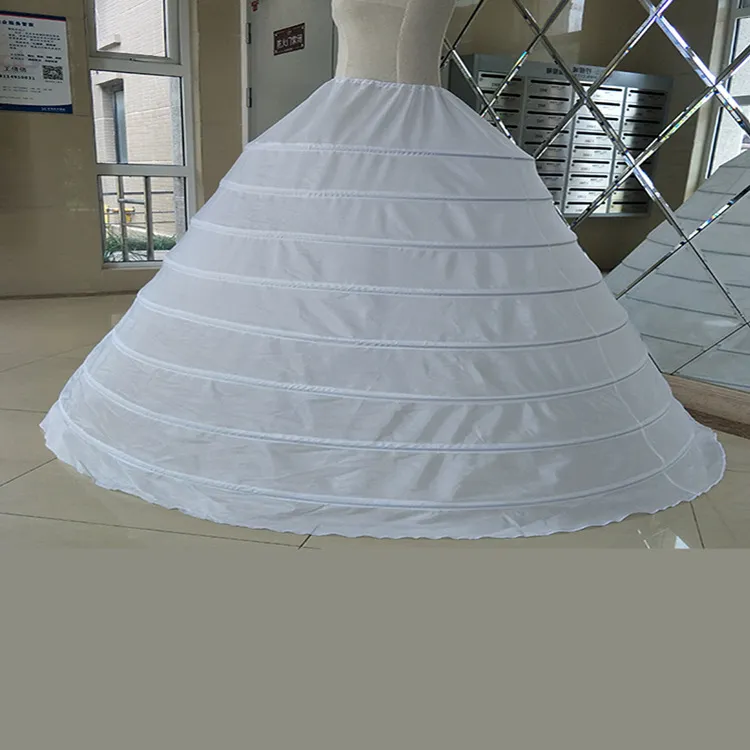 Stora breda 8 hoops petticoat för bollklänning för quinceanera klänning starka stål crinoline underskirt jupon mariage cw013983648201