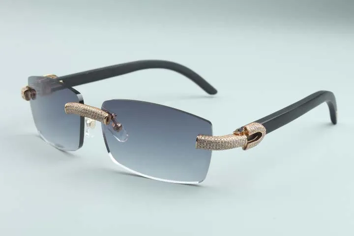 2020 nouveaux hommes et femmes mêmes lunettes de soleil lunettes de personnalité pleines de diamants T3524012-24 lunettes de soleil de luxe sans bordure noir naturel woo190W