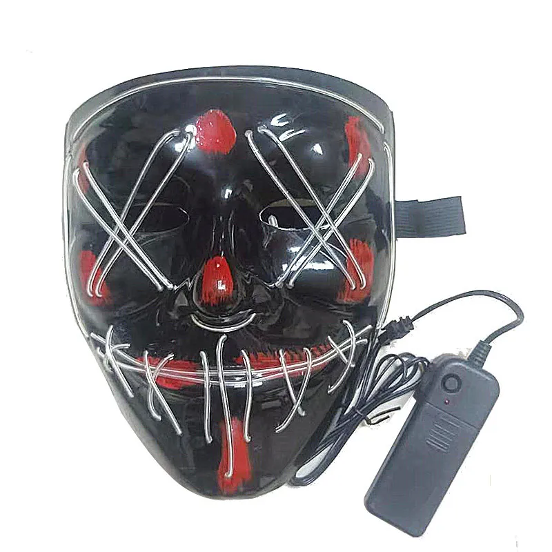LED Light Party -masker upp roliga från Purge -valåret bra för Festival Cosplay Halloween Costume281K