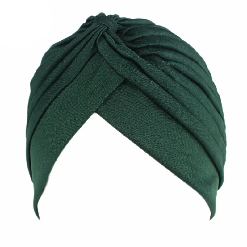 Hela kvinnliga män polyester indiska mössor stretchy turban hatt band veckad huvud wrap vår sommar strand party sunhat 1dozen 12hat4442534