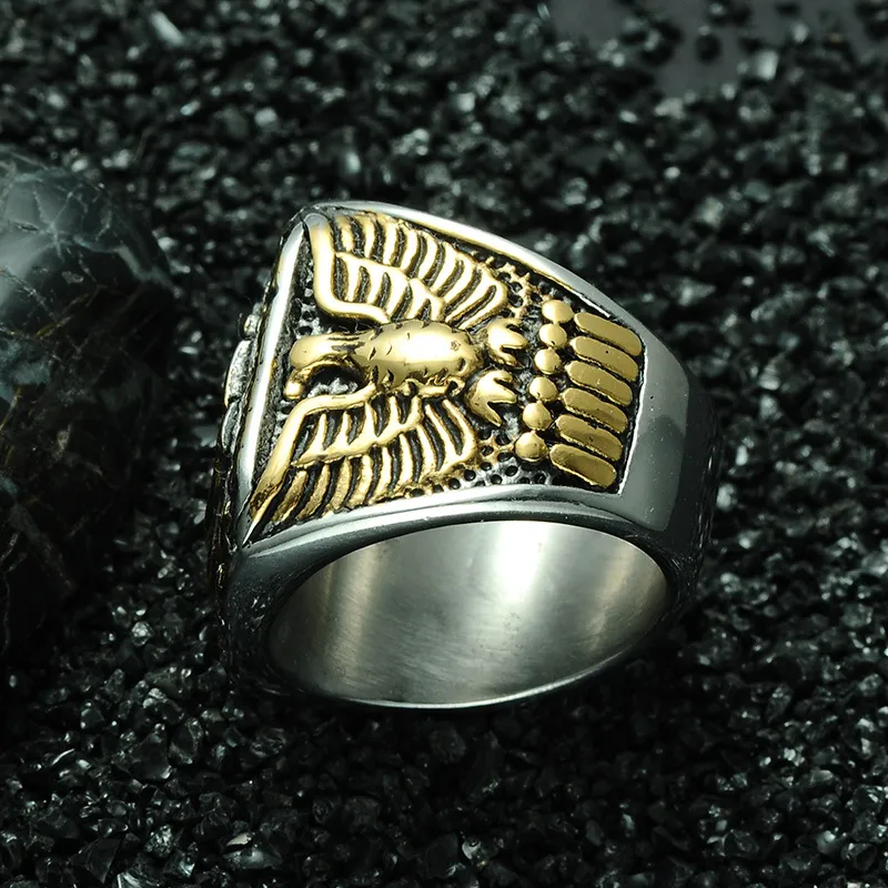 Bague en acier inoxydable 316L du Corps des Marines, anneau d'ancre d'aigle, bijoux à la mode pour hommes, cadeau d'anniversaire, taille 7-13224Q