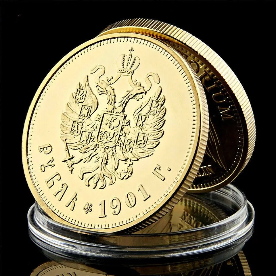 Collectible Coin Craft 1991russian Empire Emperor Nicholas II Vergulde 1oz Celebrity Herdenkingsbadge