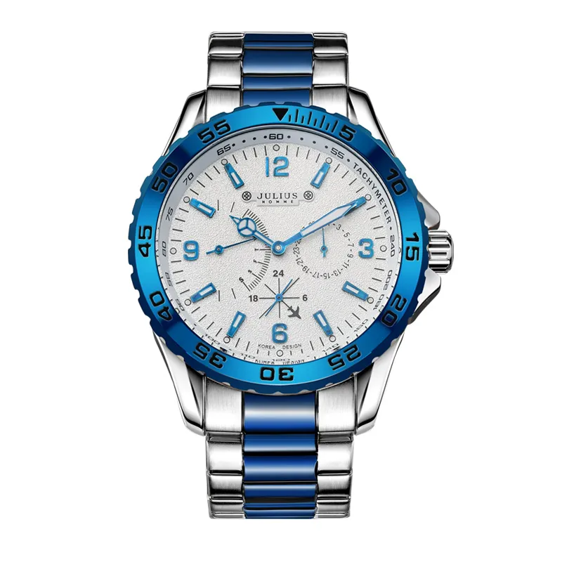Julius New Arrivic Luxury Top Brand Chronos Small Dial Watches高品質の男性カジュアルJAH-095265Gの屋外スポーツウォッチ