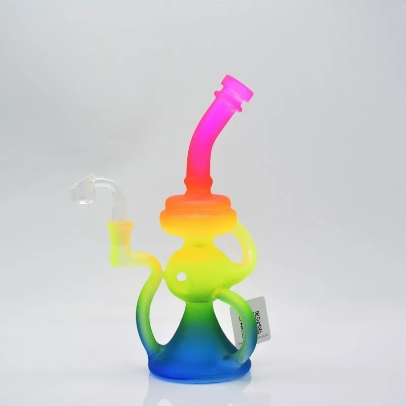 10 인치 Rasta Recycler Bong 독특한 유리 물 봉