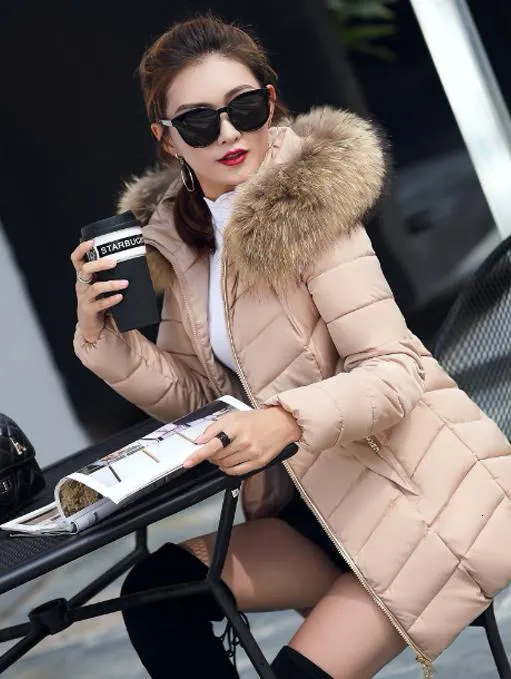 womens winter jackets and coats 2019 Parkas for women Wadded Jackets warm Outwear With a Hood Large Faux Fur Collar V191025