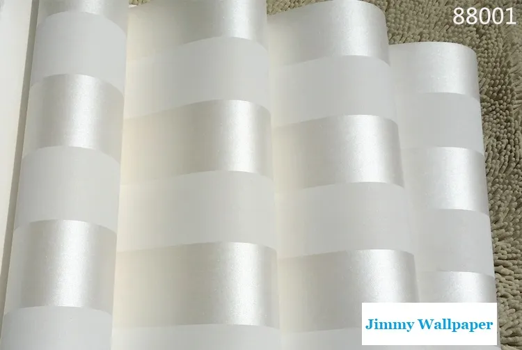 白い縞模様の非織り壁紙ロールクラシックグリッターストライプ壁紙背景壁壁紙3Dホワイトホームデコル258H