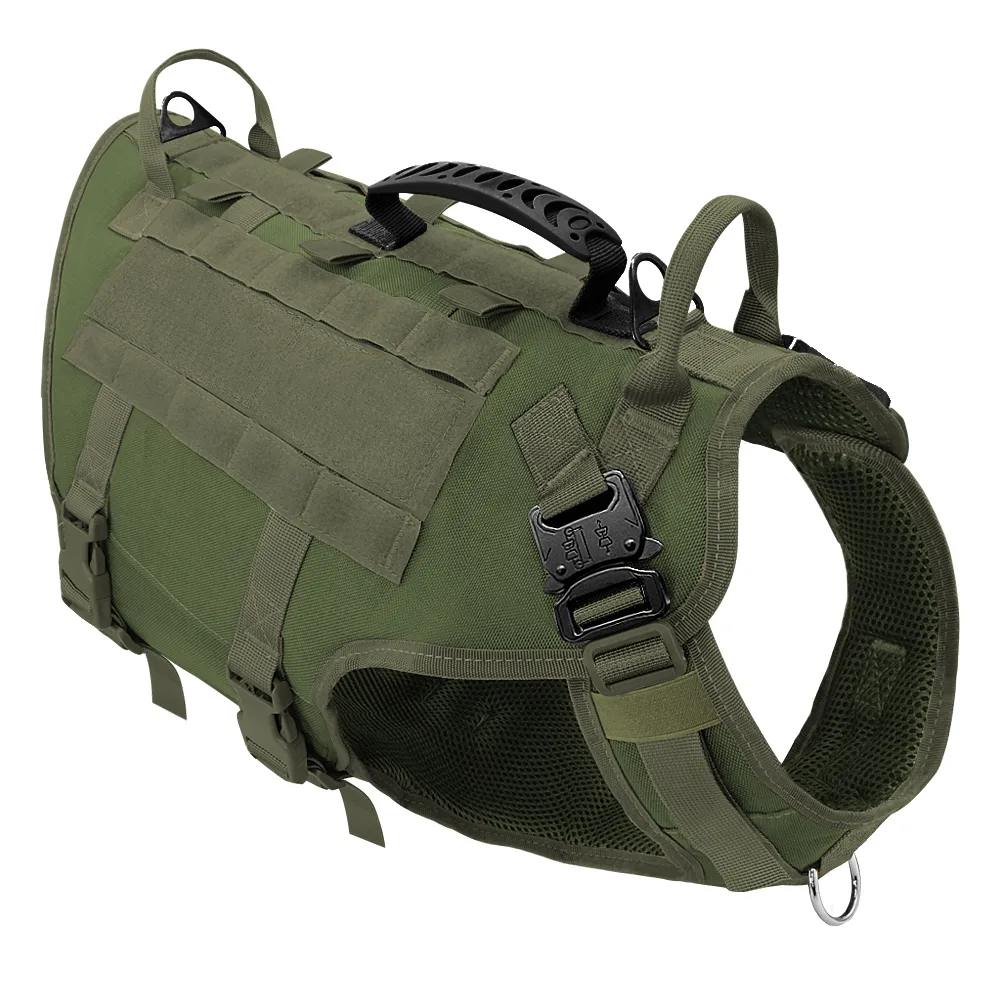 Arnês para cães de nylon durável tático militar K9 Colete para cães de trabalho sem puxar colete para treinamento de animais de estimação para cães médios e grandes M L8219929