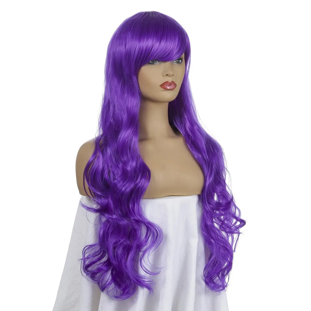 Vente chaude Anime Cos Perruque en Europe et en Amérique Vente Chaude Vente Chaude Couleur Universelle 80cm Long Cheveux Bouclés Cosplay Jeu de Rôle