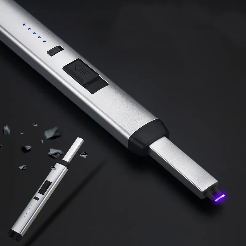 Neues elektrisches gepulstes Lichtbogenfeuerzeug für Grillkerzen, Kamin, winddichte, sichere Küche, wiederaufladbare USB-Feuerzeuge