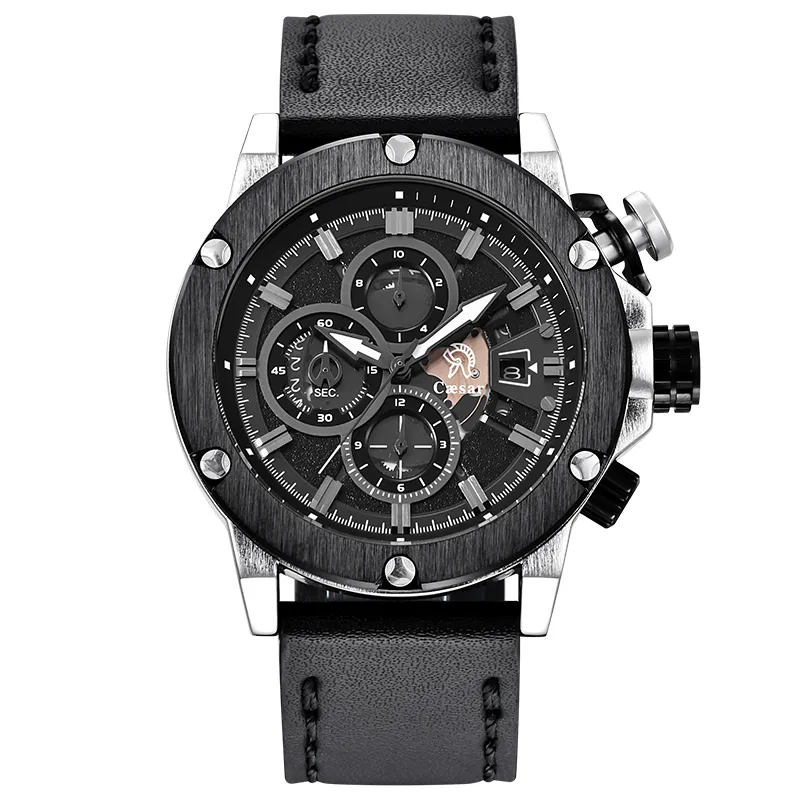 Luxury Leather Strap Rose Gold Quartz Movement Chronograph Waterproof Sport Mens Watches Top Wristwatch Male Watch Men 2019 Relogi3138938
